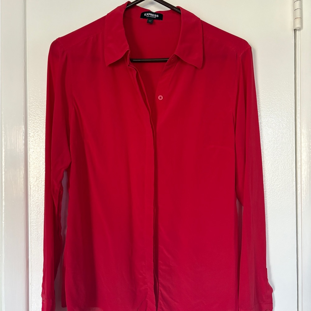 Express Red Button Down Shirt